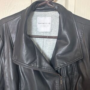 Women's Bagatelle Collection Black Faux Leather Jacket Sz L Excellent Condition